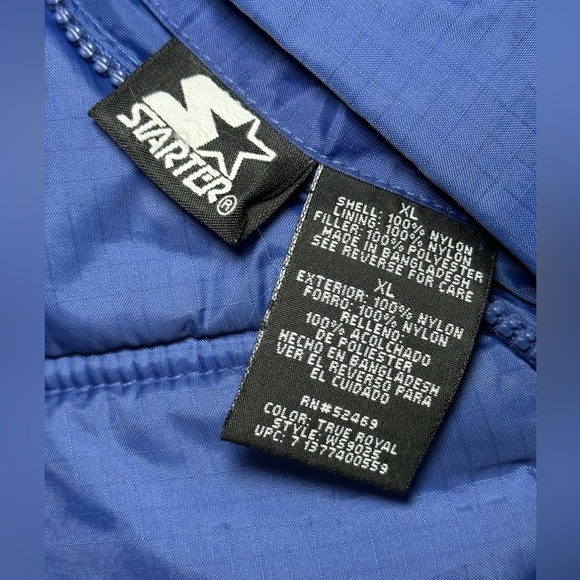 Vintage Starter Puffer Vest Mens XL Full Zip Blue Black Reversible Zip Pockets - Picture 5 of 7